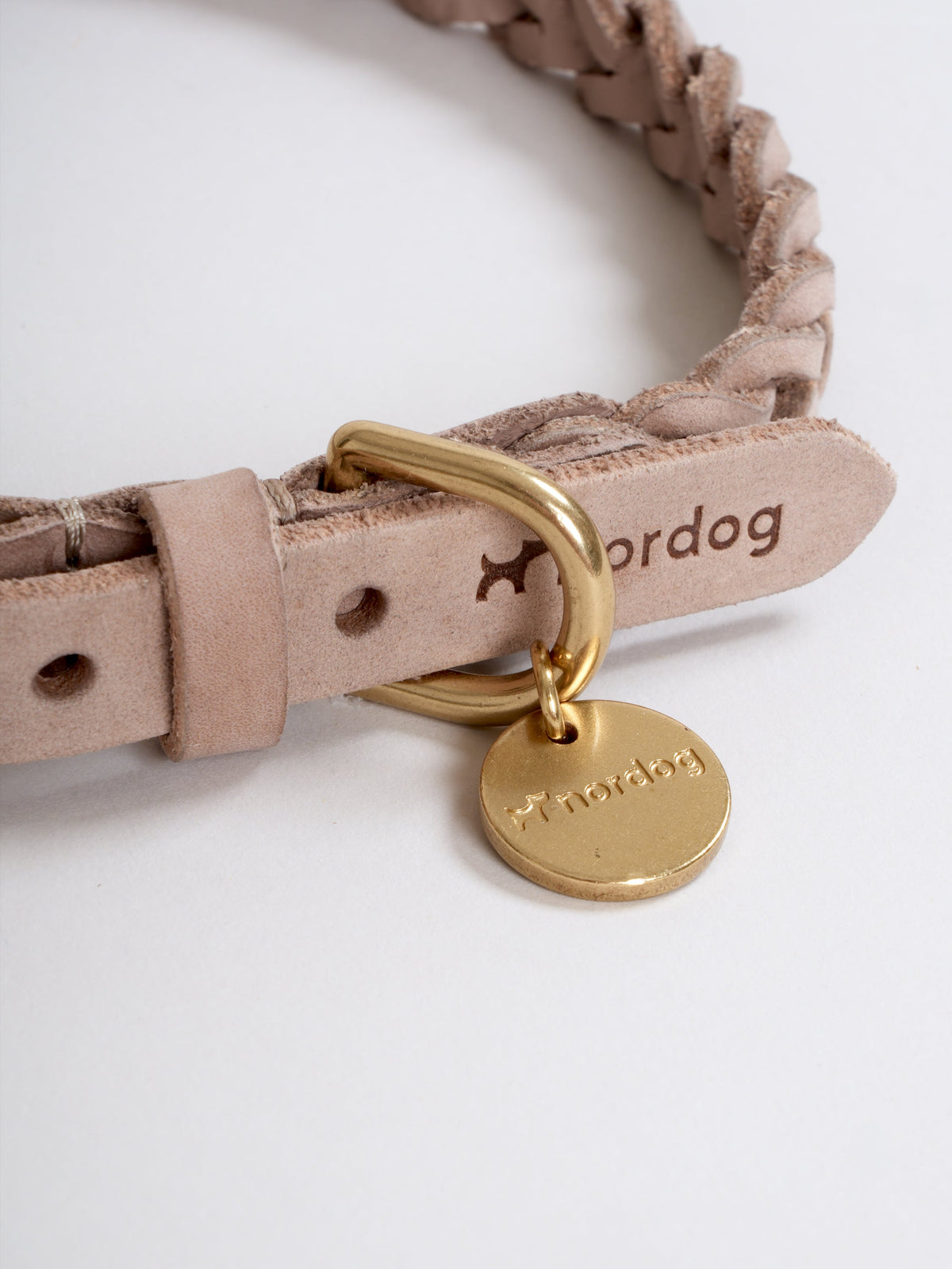 Nordog HUGO flettet hundehalsbånd – Taupe – billede 2
