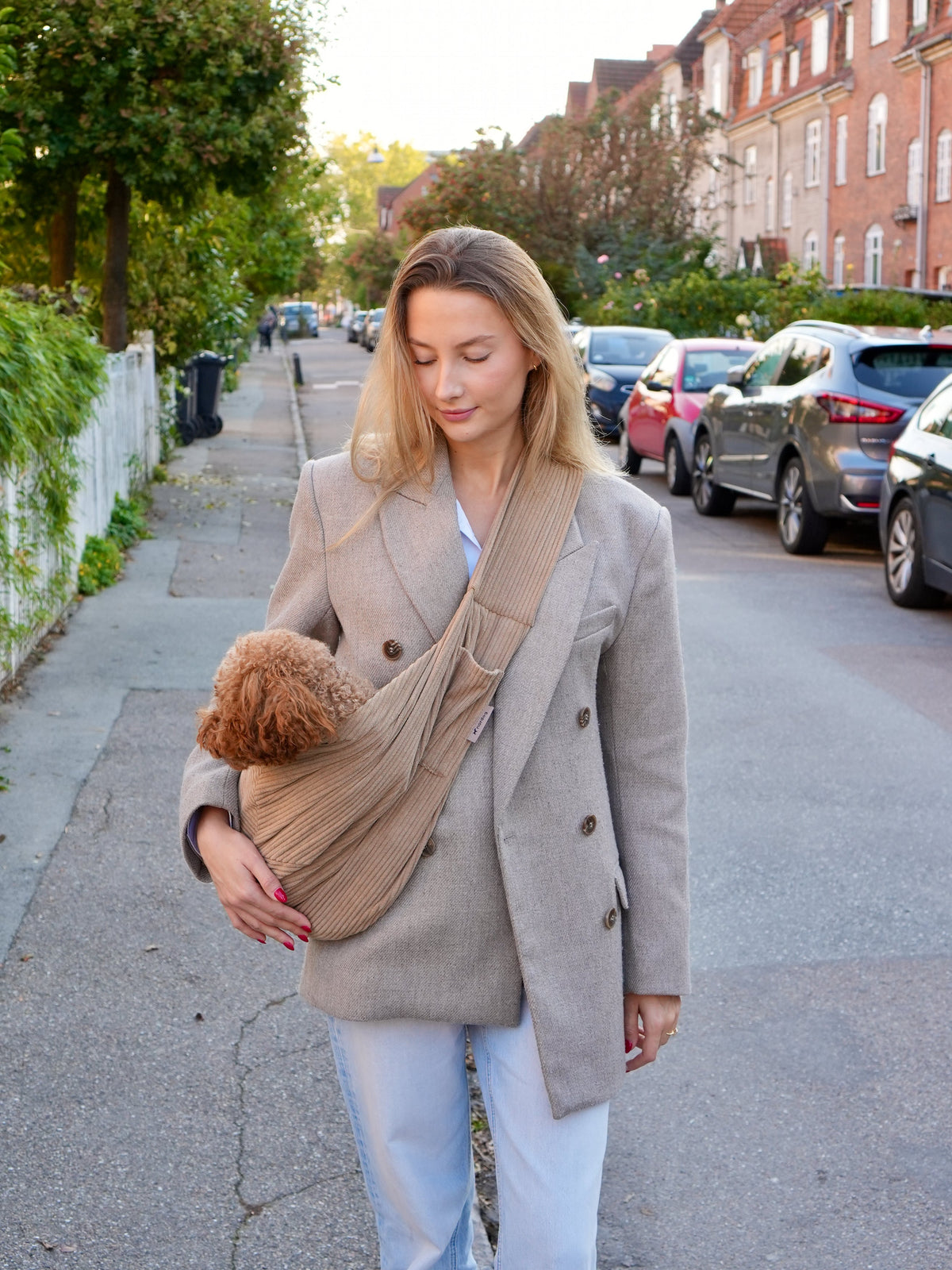 Nordog BELLA bæretaske i ribfløjl – beige – billede 6