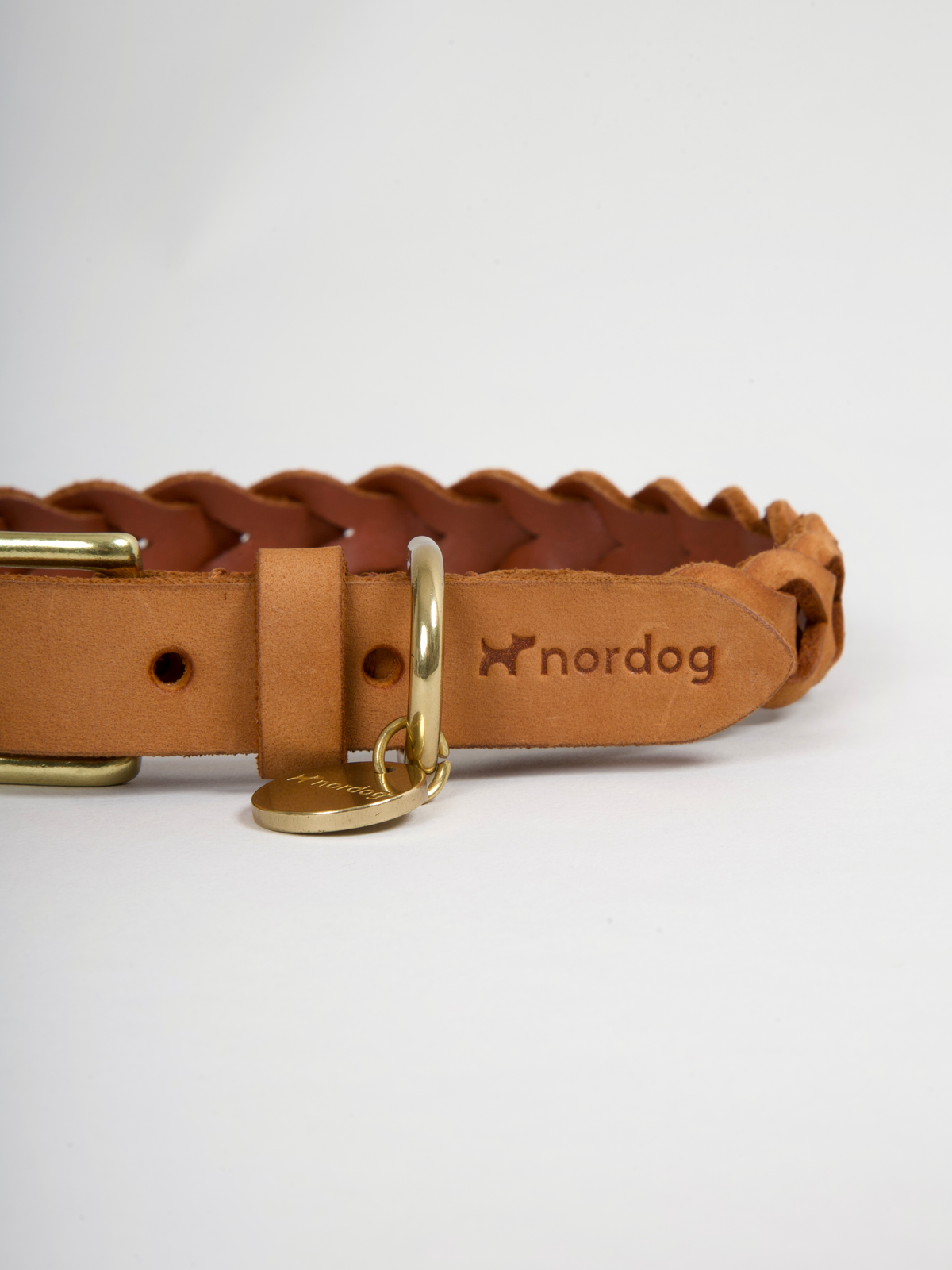 Nordog HUGO flettet hundehalsbånd – Cognac – billede 4