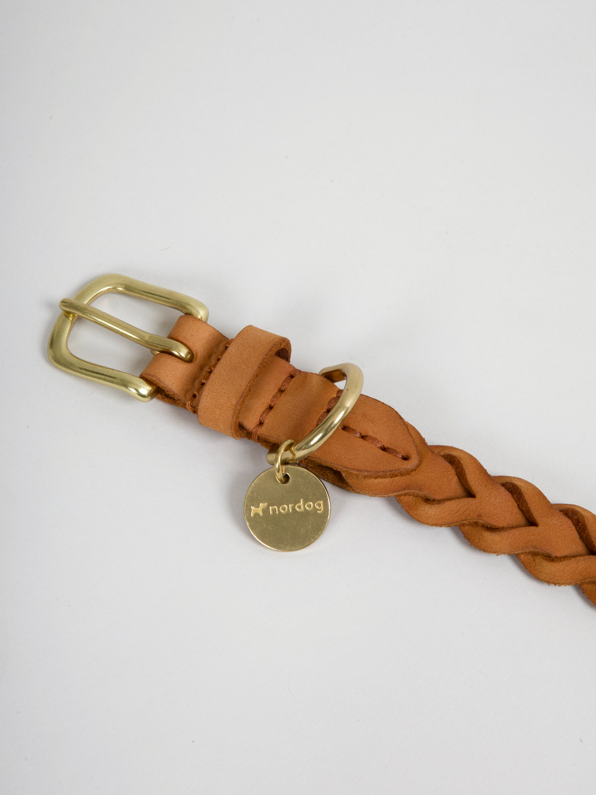 Nordog HUGO flettet hundehalsbånd – Cognac – billede 6