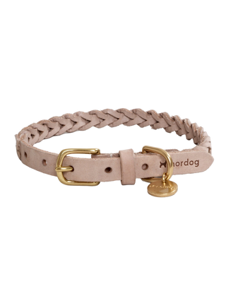 Nordog HUGO flettet hundehalsbånd – Taupe – fritlagt produktfoto