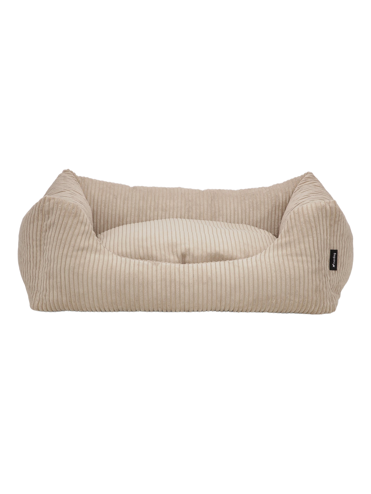 Nordog OSCAR hundeseng i velour – Cappuccino – fritlagt produktfoto